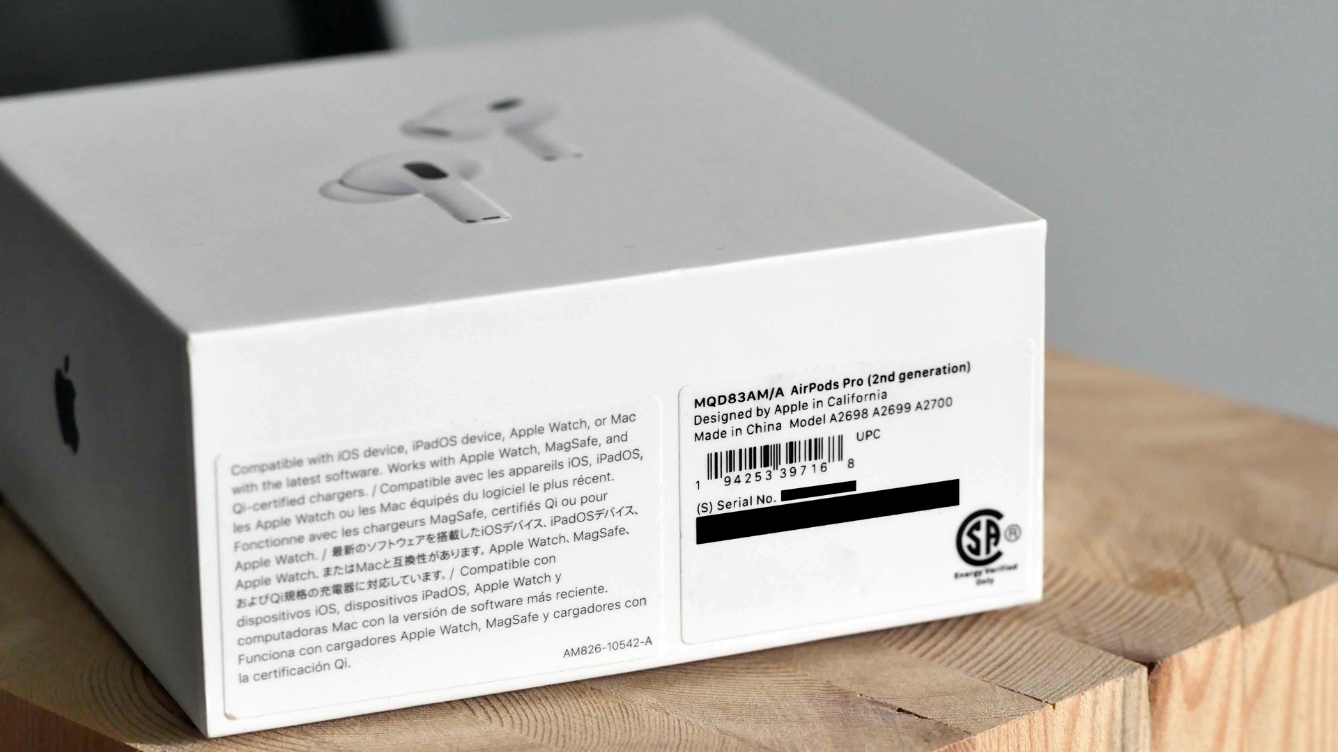 A photo of the Apple AirPods Pro 2ng generation box.