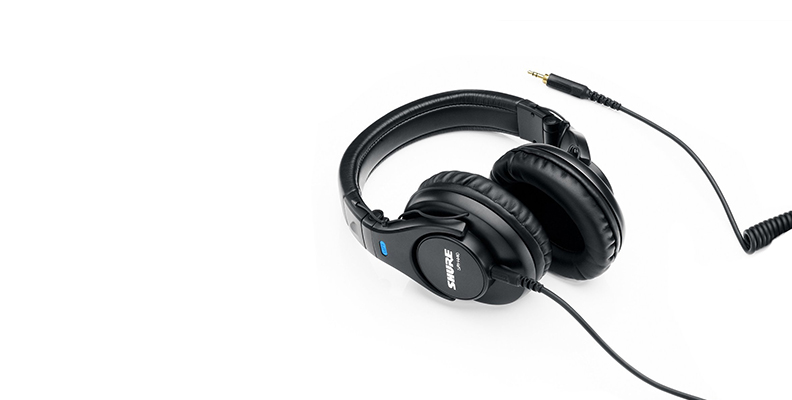 The Shure SRH440 studio headphones in black against a white background.