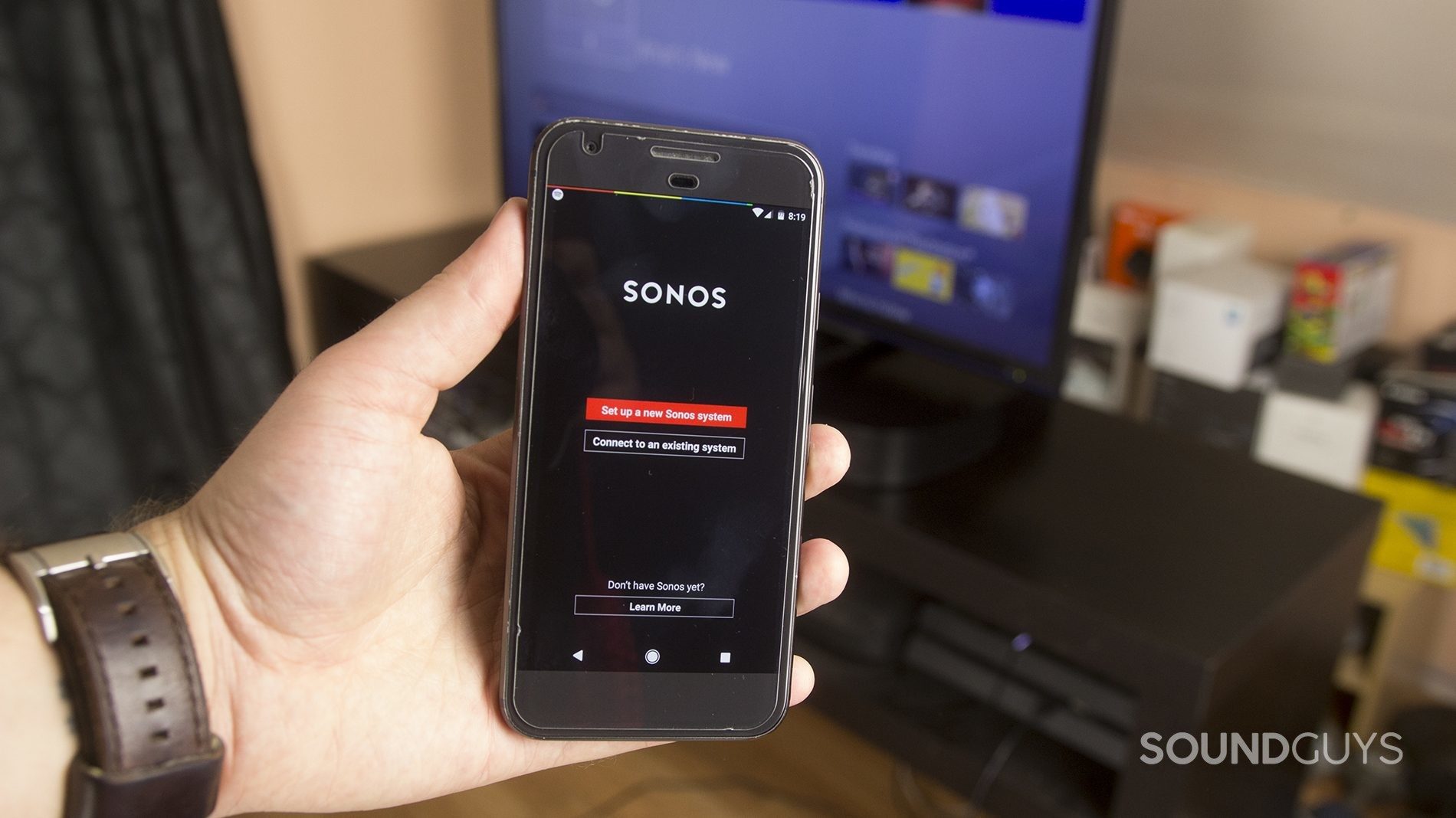 Picture of the Sonos app running on the phone. 